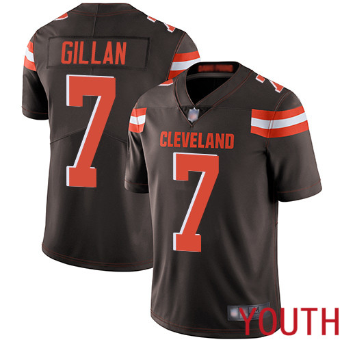 Cleveland Browns Jamie Gillan Youth Brown Limited Jersey #7 NFL Football Home Vapor Untouchable
